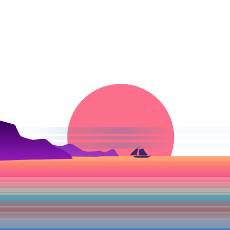 Summer sunny tropical backgrounds seascape with seasideのイラスト素材