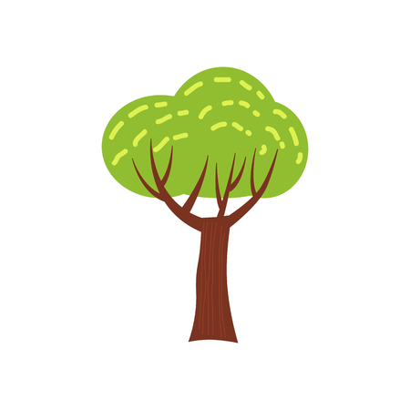 Tree forest stylized cute style, vector, illustrationのイラスト素材