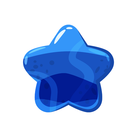 Candy honey star jelly icon. Cartoon style. Shiny glossy colorful star shape illustration. Vector isolated on white backgroundのイラスト素材