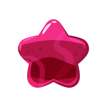 Candy honey star jelly icon. Cartoon style. Shiny glossy colorful star shape illustration. Vector isolated on white backgroundのイラスト素材
