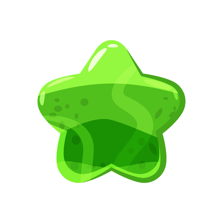 Candy honey star jelly icon. Cartoon vector. Shiny glossy colorful star shape illustration. Vector isolated on white backgroundのイラスト素材