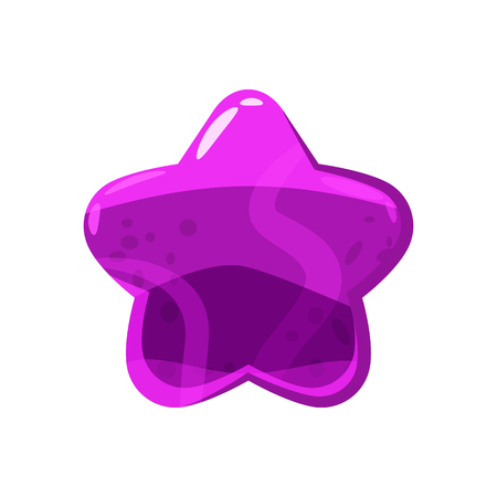 Candy honey star jelly icon. Cartoon style. Shiny glossy colorful star shape illustration. Vector isolated on white backgroundのイラスト素材