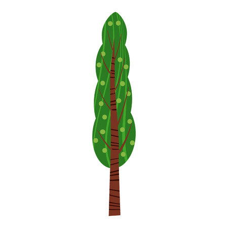 Tree forest stylized cute style, vector, illustrationのイラスト素材