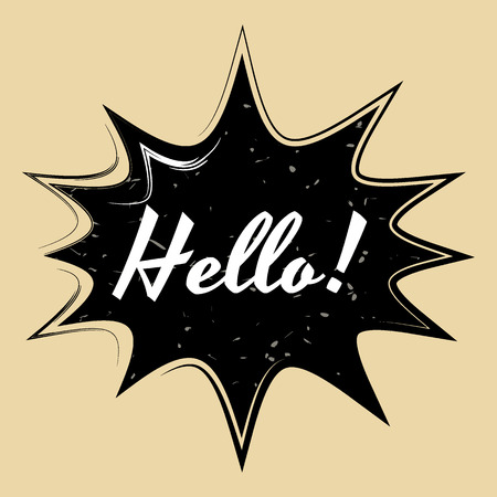 Comic speech bubble Hello in pop art styleのイラスト素材