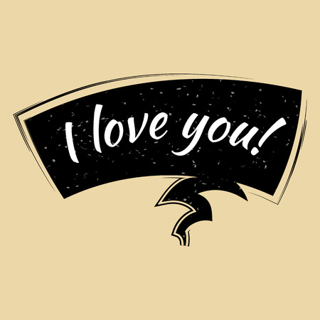 Comic speech bubble I love you in pop art style. Creative comics book, retro, vintage, vector, illustration, isolatedのイラスト素材