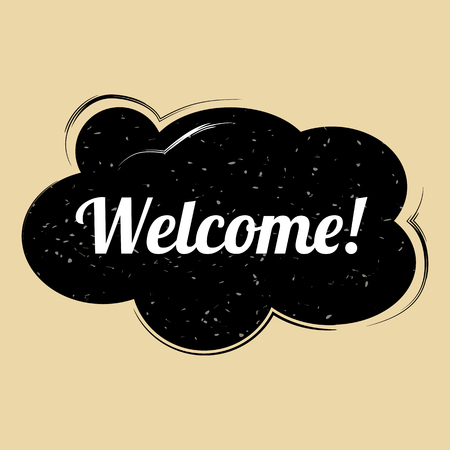 Comic speech bubble Welcome in pop art styleのイラスト素材