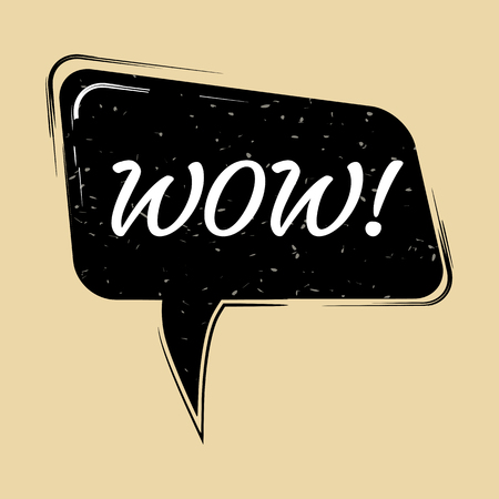 Comic speech bubble WOW in pop art styleのイラスト素材