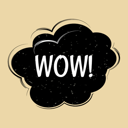 Comic speech bubble WOW in pop art styleのイラスト素材