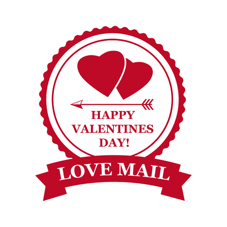 Set Valentine s Day and Wedding Romantic postage stampのイラスト素材