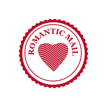 Valentine s Day and Wedding Romantic postage stampのイラスト素材