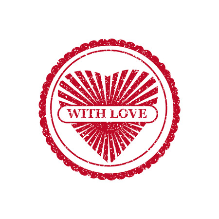 Set Valentine s Day and Wedding Romantic postage stamp grungeのイラスト素材