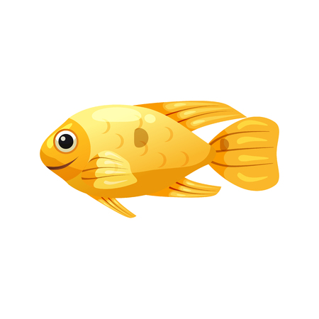 Tropical exotic yellow Boxfish, bright colorful coloringのイラスト素材