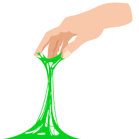 Sticky slime, reaching for stuck by the hand between fingersのイラスト素材
