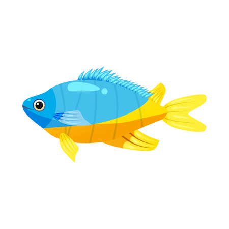 Tropical exotic Emperor angel fish, bright colorful coloringのイラスト素材