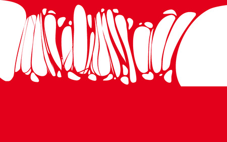 Slime sticky red banner, spittle, snot. Frame of scary zombie, alien slimeのイラスト素材