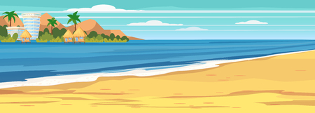 Summer seascape, beach, summer vacation. Holiday season vacation at seaのイラスト素材
