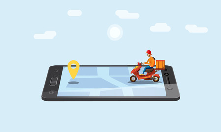Online delivery service, tracking onlineのイラスト素材