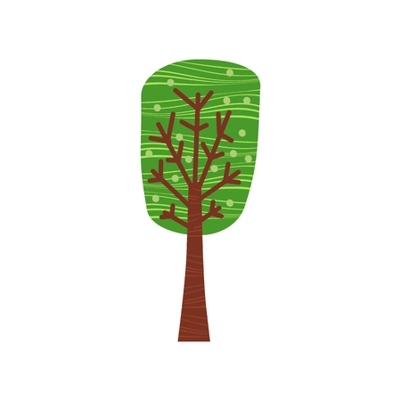 Tree forest stylized cute style, vector, illustrationのイラスト素材