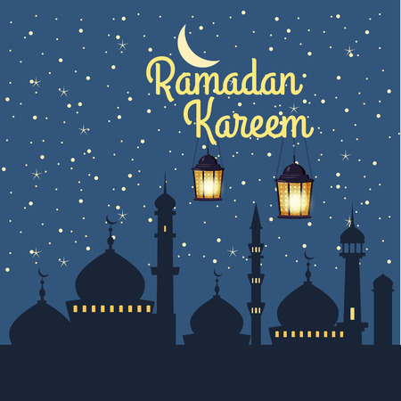 Ramadan Kareem holiday islam, mosques minaretのイラスト素材