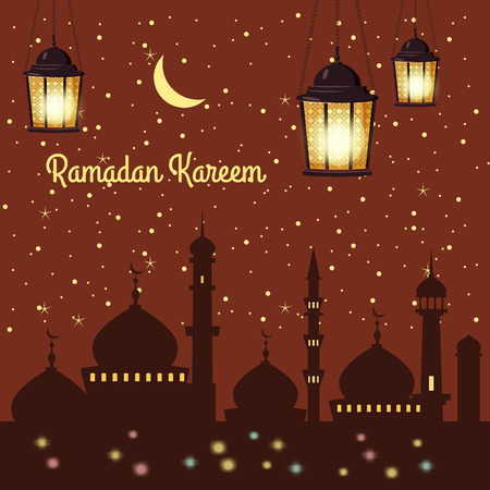 Ramadan Kareem holiday islam, mosques minaretのイラスト素材