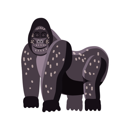Cute gorilla, animal, trend cartoon style vector illustrationのイラスト素材