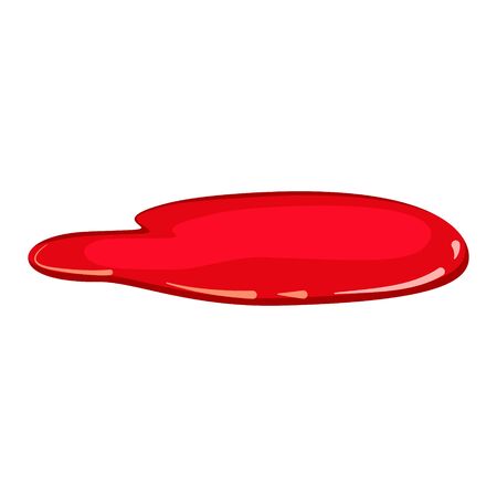 Puddle blood liquid, pool plash vector, cartoon style, isolated, illustration, on a white backgroundのイラスト素材