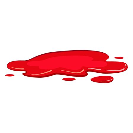 Puddle blood liquid, pool plash vector, cartoon style, isolated, illustration, on a white backgroundのイラスト素材