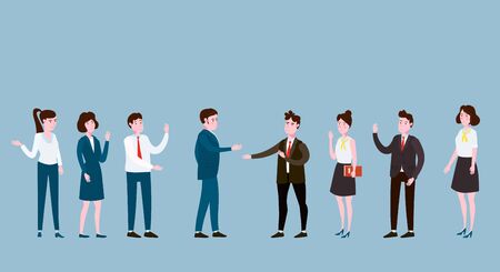 Business people meeting, teamwork or brainstorming. Man bosses conduct business negotiations