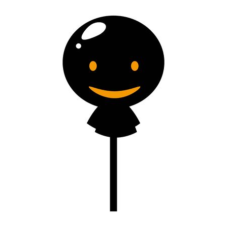 Candy Halloween flat single icon. Halloween symbol of fear and danger. Black spooky decorative element. Vector illustration isolated on white backgroundのイラスト素材