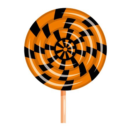 Halloween lollipop swirl sweets colorful with halloween colors elements. Vector isolated illustrationのイラスト素材