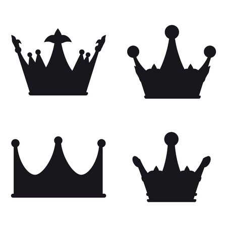 Set Crown Icon Royal, luxury symbol King, Queen.のイラスト素材