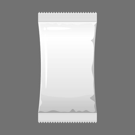 Plastic packaging bank empty vacuum container mockup to storage for food products. Template illustration cartoon style vector isolatedのイラスト素材