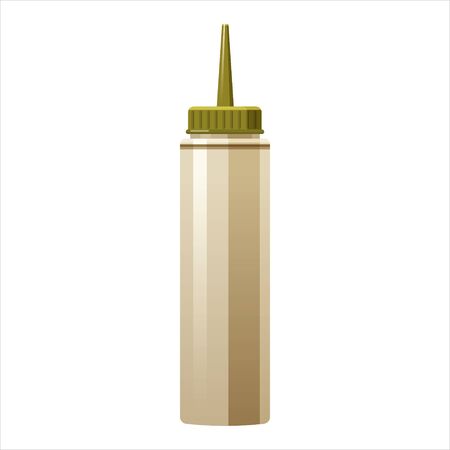 Glass bottle of Mustard with cupのイラスト素材