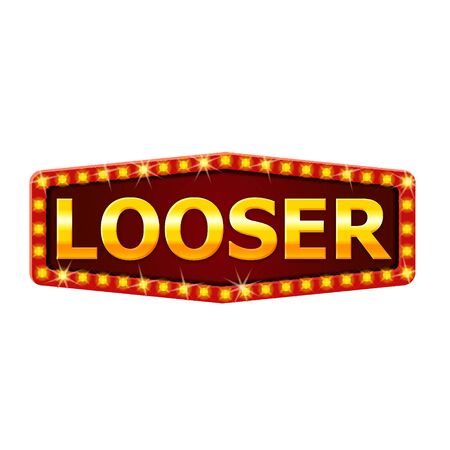 Looser frame label shiny banner with glowing lamps.のイラスト素材