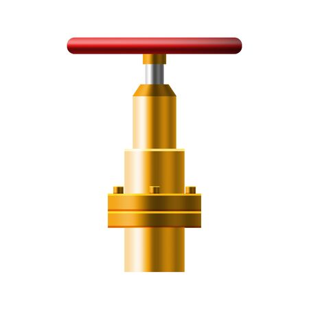 Set valves ball, fittings, pipes of metal bronze, copper piping systemのイラスト素材