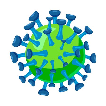 Virus, coronavirus, bacteria infection ilness, microbe organism cell. Vector illustration isolated cartoon vector styleのイラスト素材