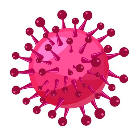 Virus, coronavirus, bacteria infection ilness, microbe organism cell. Vector illustration isolated cartoon vector styleのイラスト素材