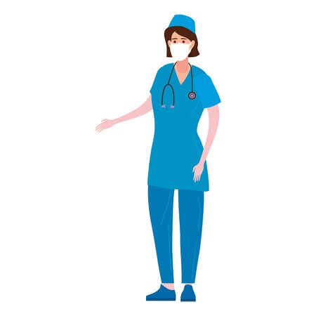 Nurse medical female character. Medical aid occupation concept. Professional doctor assistanceのイラスト素材