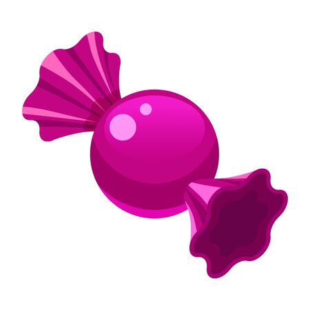 Candy wrapped lollipop round bonbon isometric sweet food. Vector isolated on white backgroundのイラスト素材