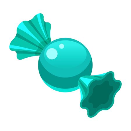 Candy wrapped lollipop round bonbon isometric sweet food. Vector isolated on white backgroundのイラスト素材