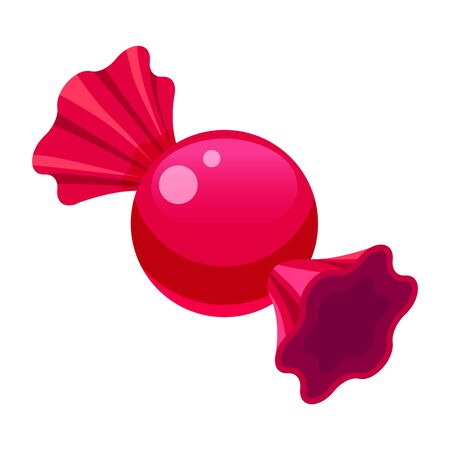 Candy wrapped lollipop round bonbon isometric sweet food. isolated on white backgroundのイラスト素材