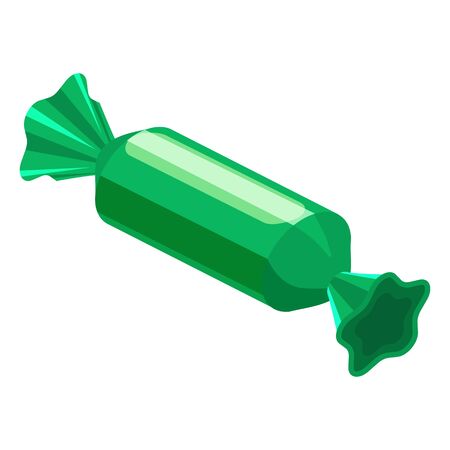 Candy wrapped isometric sweet food. Vector isolated on white backgroundのイラスト素材