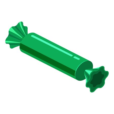 Candy wrapped isometric lollipop sweet food. Vector isolated on white backgroundのイラスト素材