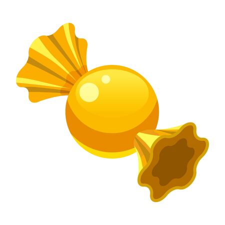 Candy wrapped lollipop round bonbon isometric sweet food. Vector isolated on white backgroundのイラスト素材
