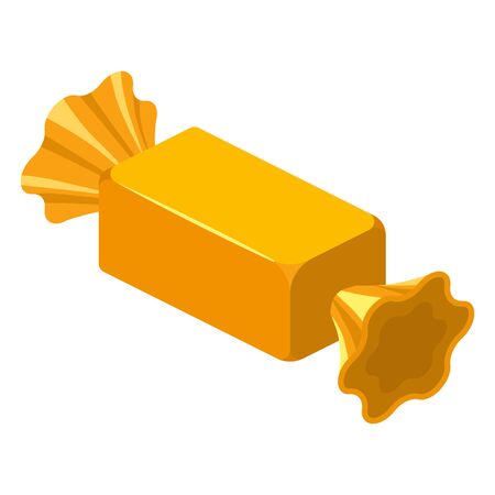 Candy wrapped isometric sweet food. Vector isolated on white backgroundのイラスト素材