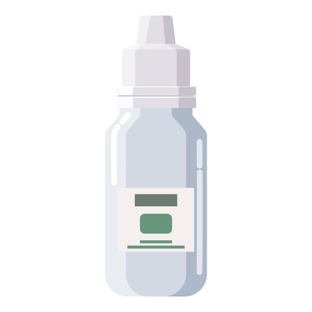 Pharmacy of plastic white bottle dropper with screw cap for medicineのイラスト素材