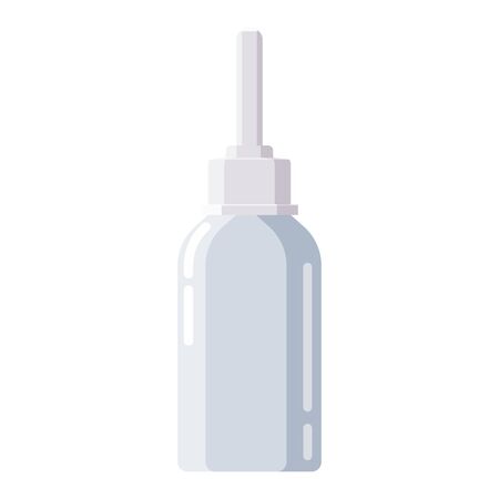 Pharmacy of plastic white bottle spray for medicine. Template mockup packaging design. Vector illustration isolatedのイラスト素材