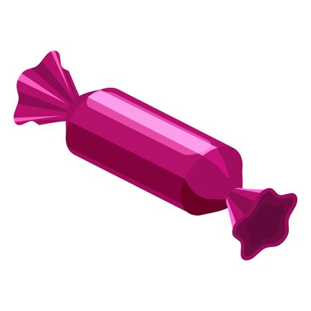 Candy wrapped isometric sweet food. Vector isolated on white backgroundのイラスト素材