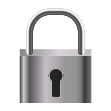 Lock closed metal. Steel lock for protection privacy, blocking, securityのイラスト素材