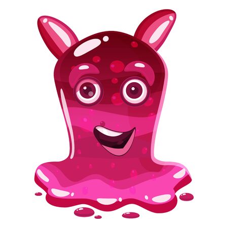 Slime jelli monster character, liquid red creatureのイラスト素材